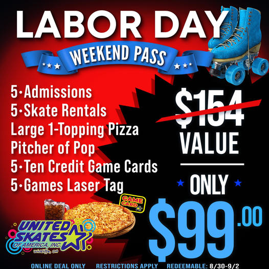 Labor Day Savings United Skates Wickliffe