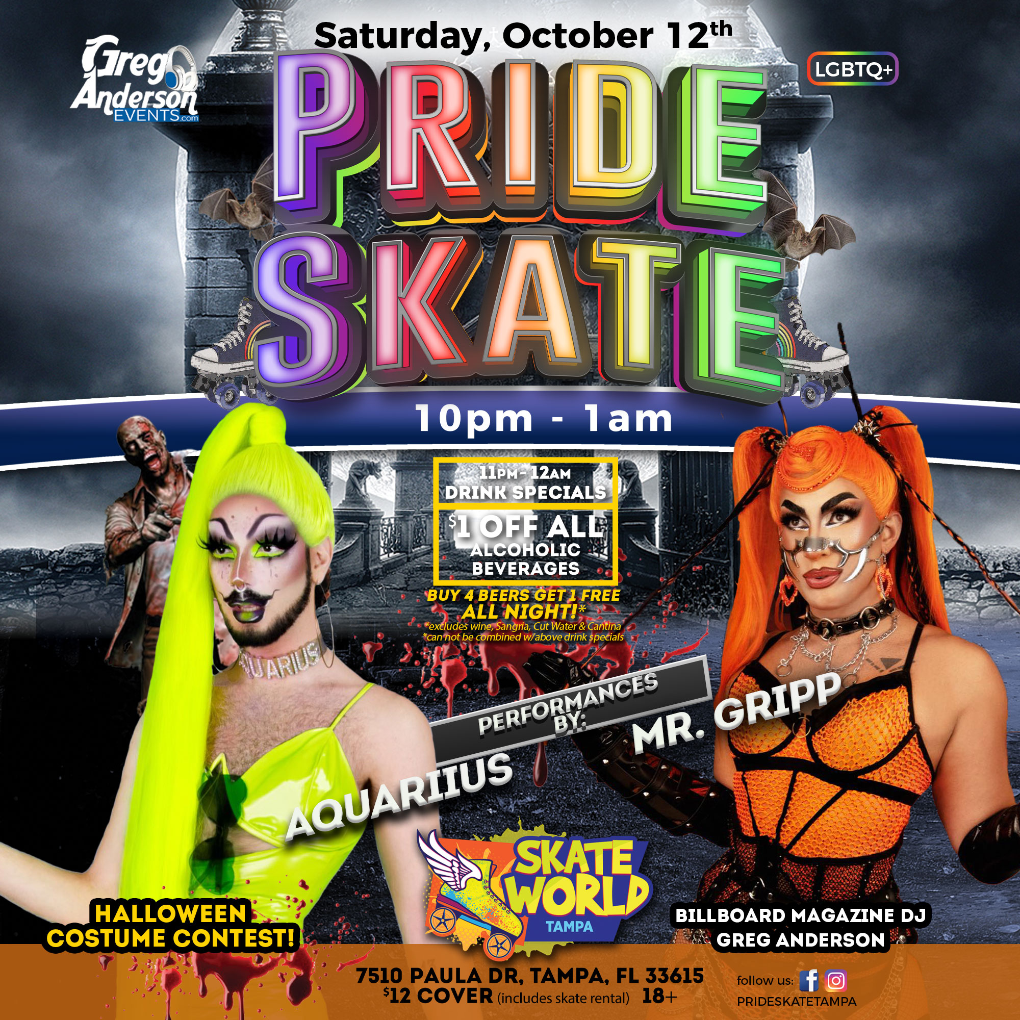 October 2024 Pride Skate at Skateworld Tampa!