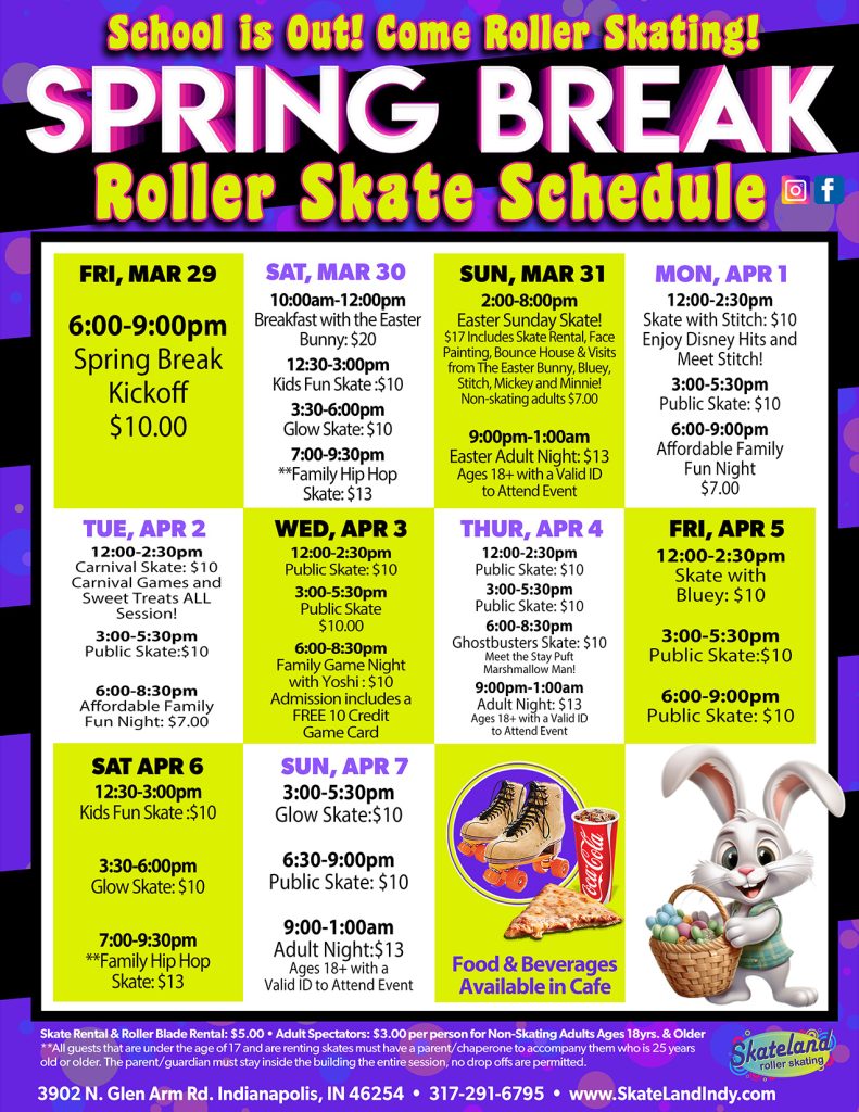 Skateland Indy Spring Break 2024