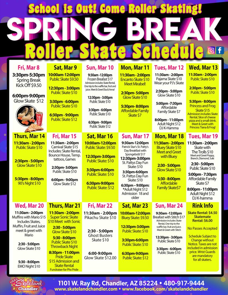 Skateland Chandler Spring Break 2024