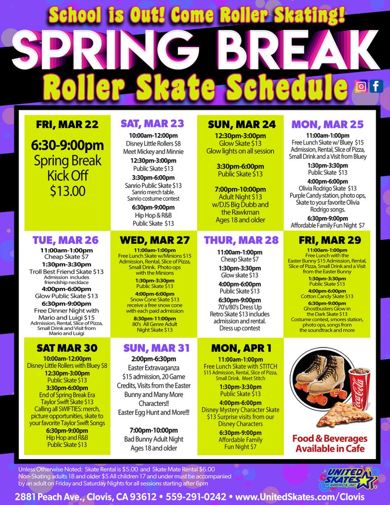 United Skates Clovis Spring Break 2024