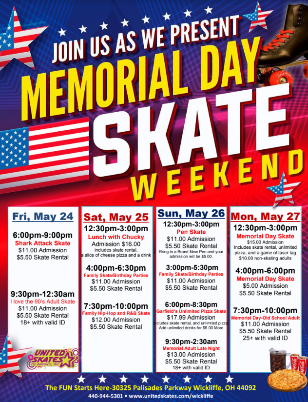 United Skates Wickliffe Memorial Day Weekend