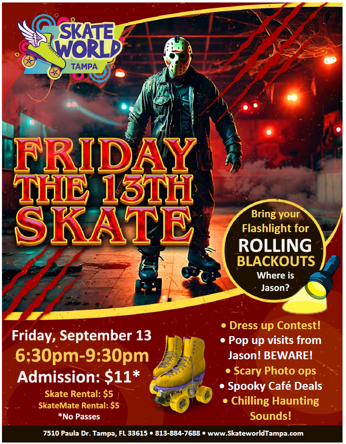 Friday the 13th skate at skate world tampa!